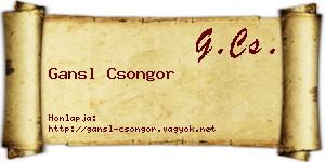 Gansl Csongor névjegykártya